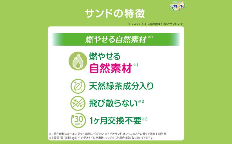猫 トイレ デオトイレ 4L×2袋 3ヶ月定期便 緑茶成分入り消臭・抗菌サンド 静岡県 島田市