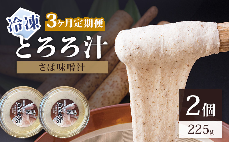 冷凍とろろ汁（さば味噌汁）225g 2個 3ヶ月定期便 とろろ 自然薯 じねんじょ 山芋 山かけ とろろご飯 そば うどん 小分け 冷凍 静岡 島田市