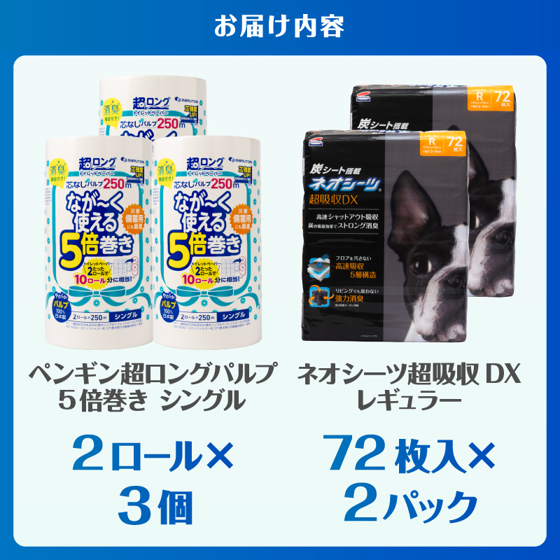  災害時も安心！ペットシーツ＆トイレットペーパー備蓄ボリュームセット [sf002-537]