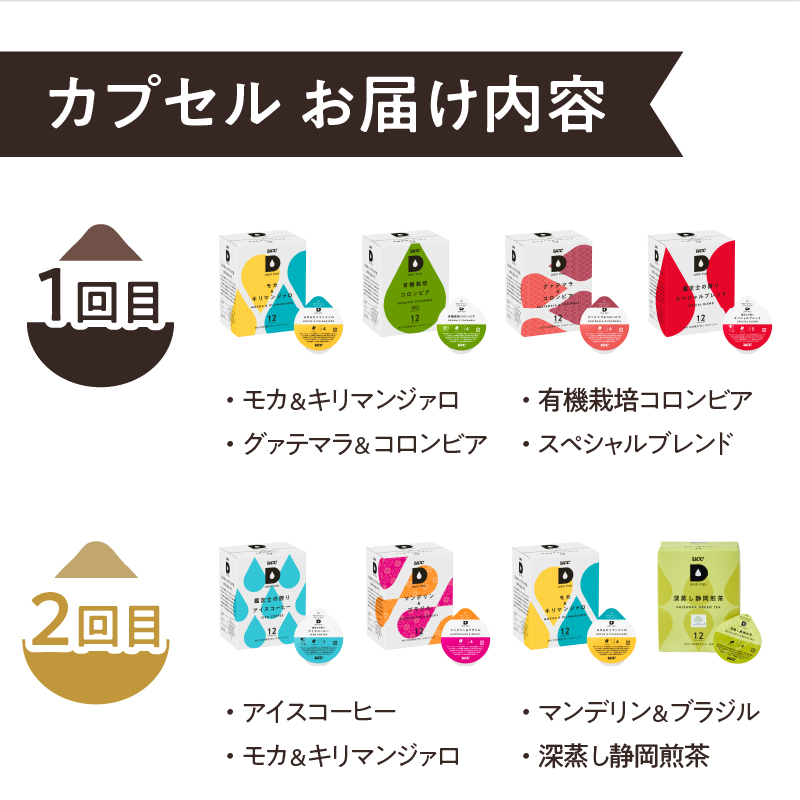定期便 UCC DRIPPOD DP3(ブラウン)+カプセル1年分【3か月ごと4回配送】 [sf103-003]