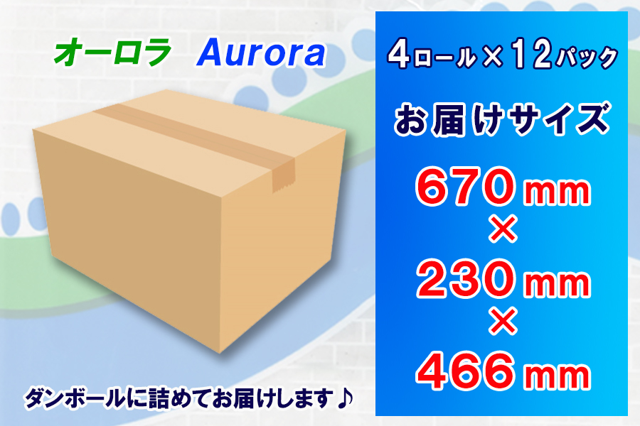 トイレットペーパー ダブル 4個 12パック オーロラ 日用品 消耗品 備蓄 [sf077-015]