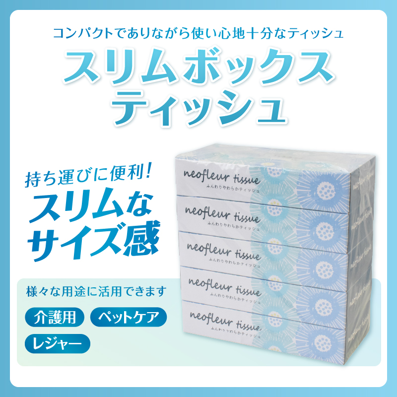 スリムボックスティッシュ 5箱 12パック 日用品 消耗品 備蓄 ティッシュペーパー [sf077-156]