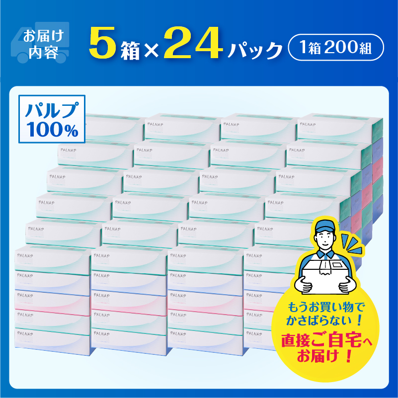 スリムパルナップボックスティッシュ400枚(200組) 5箱×24パック 120箱 [sf002-035]