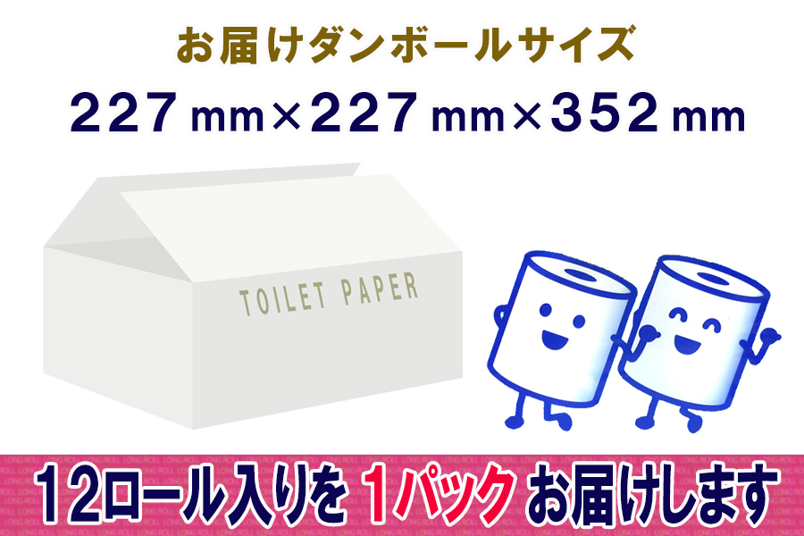 トイレットペーパー ダブル 12個 1パック 長巻きロール 日用品 消耗品 備蓄 [sf077-048]