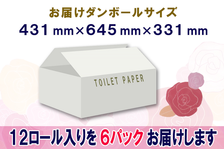 トイレットペーパー ダブル 12個 6パック 長巻きカラーロール 日用品 消耗品 備蓄 [sf077-047]