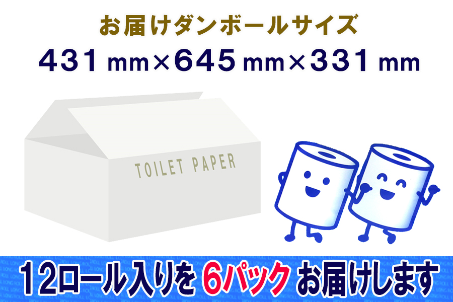 定期便 【全2回】トイレットペーパー　シングル　12個×6パック　長巻きロール [sf077-113]