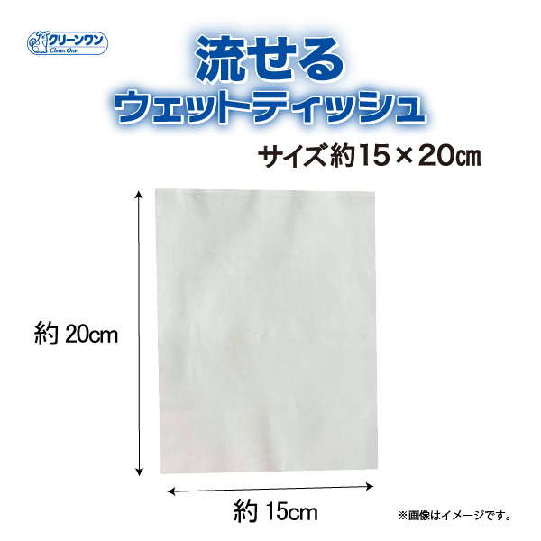 クリーンワン ペット用流せるウェットティッシュ70枚入2個パック×18袋 ノンアルコール（a1308）