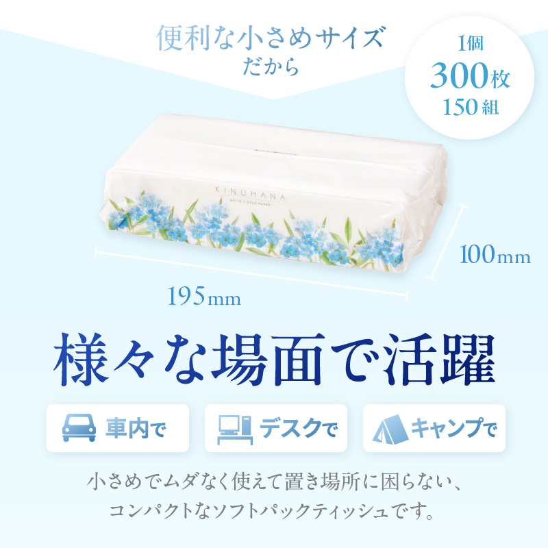 【配送2個口】きぬはなソフトパックティッシュ 200個(5個×40パック) [sf002-544]