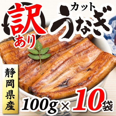 【訳あり】静岡県産 うなぎ蒲焼 カット 100g×10パック 計1kg(タレ・山椒付き)国産【配送不可地域：離島】【1680693】