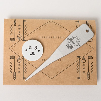 しっぺいデザイン入り ゴルフマーカーCセット【マーカー/グリーンフォーク】【1725728】