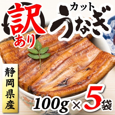 【訳あり】静岡県産 うなぎ蒲焼 カット 100g×5パック 計500g (タレ・山椒付き) 国産【配送不可地域：離島】【1669127】