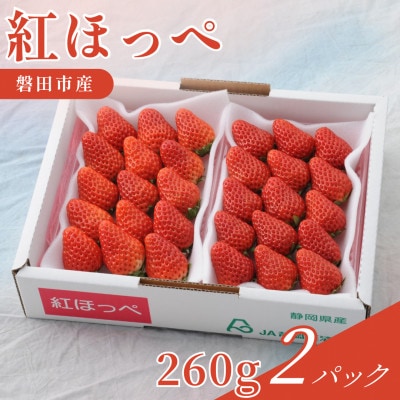 【2027年先行受付】静岡県磐田市 いちご 紅ほっぺ 約260g×2パック【配送不可地域：離島・北海道・沖縄県】【1640742】