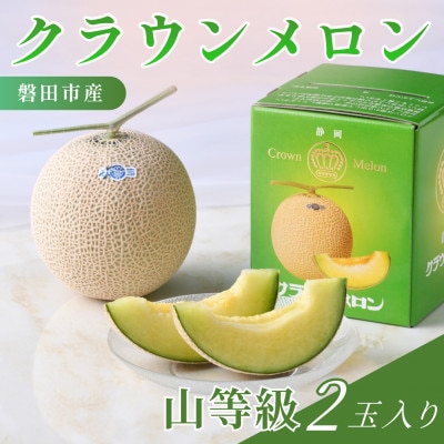 静岡県磐田市 クラウンメロン 山等級 約1.3kg×2個【配送不可地域：離島・北海道・沖縄県】【1640723】