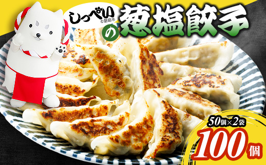 しっぺいの葱塩餃子 100個(50個×2袋)きわだつ旨み!磐田市特産品の長葱使用 国産ぎょうざ 冷凍【配送不可地域：離島】【1630487】