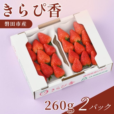【2027年先行受付】静岡県磐田市 いちご きらぴ香 約260g×2パック【配送不可地域：離島・北海道・沖縄県】【1640746】