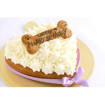 ハートの犬用デコレーションケーキ(人間も食べられる犬の誕生日ケーキ)【配送不可地域：離島】【1466838】