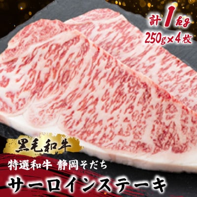 【特選和牛 静岡そだち】サーロインステーキ 250g×2×2P 黒毛和牛 ブランド牛【配送不可地域：離島】【1721949】