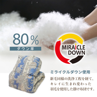 羽毛掛け布団 シングル 150×210cm 1.1kg リサイクル羽毛 80% 柄おまかせピンク系【1465863】