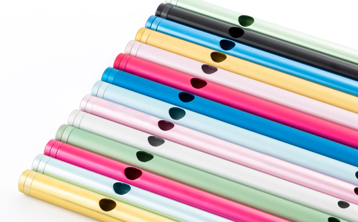 洒楽斎「SYARAKUSAI」アルミ製横笛(赤　つやあり)【1431028】