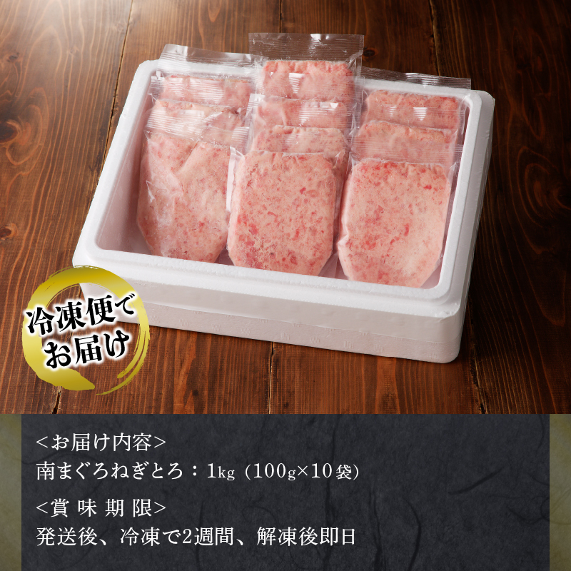 a12-251　天然南まぐろ 100%使用 ねぎとろ 1Kg（100g×10袋）