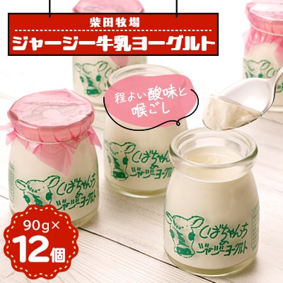ジャージー牛乳「ヨーグルト」90g×12個セット　柴田牧場　【配送不可地域：離島・北海道・沖縄県・東北・中国・四国・九州】【1136546】