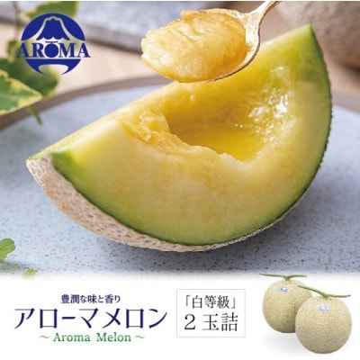 【通年出荷】アローマメロン(白等級) 2玉入【配送不可地域：離島・北海道・沖縄県】【1170107】