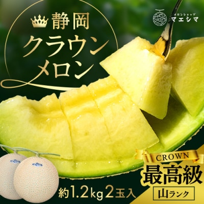 マスクメロンの最高峰 クラウンメロン 山等級  1.2kg前後×2玉【配送不可地域：離島・北海道・沖縄県】【1596746】