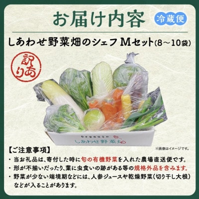 【毎月定期便】しあわせ野菜畑のシェフMセット　(訳あり規格外の有機野菜を一部使用)全12回【配送不可地域：離島・北海道・沖縄県・四国・九州】【4066015】