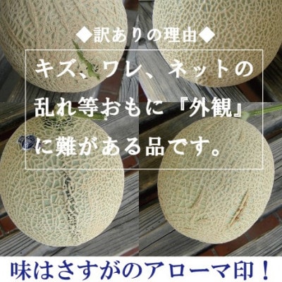 【訳あり】アローマメロン 2玉入【通年出荷】【配送不可地域：離島・北海道・沖縄県】【1170118】
