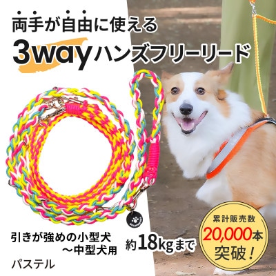 【犬用】3WAYハンズフリーリード(引きが強めの小型〜中型犬)パステル【ゴールデンママ】【配送不可地域：離島・沖縄県】【1743153】
