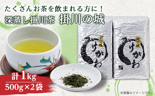 深蒸し掛川茶 掛川の城 セット500g×2袋(1kg)【配送不可地域：離島・沖縄県】【1091796】