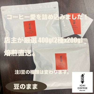 【新鮮直送】店主が厳選スペシャルティコーヒー計400g(200g×2種) 自家焙煎珈琲 豆のまま【配送不可地域：離島・沖縄県】【1651866】