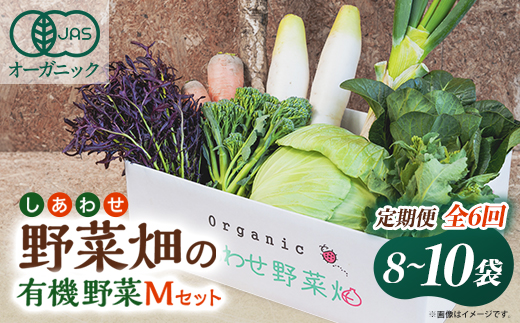【毎月定期便】しあわせ野菜畑の有機野菜　Mセット　(安心の有機JAS認証　オーガニック野菜)全6回【配送不可地域：離島・北海道・沖縄県・四国・九州】【4066007】