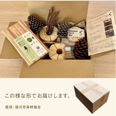 掛川市産ヒノキ間伐材 スウェーデントーチ ミニ 3個・掛川市産スギ材 利久箸 20膳【配送不可地域：離島・沖縄県】【1602863】