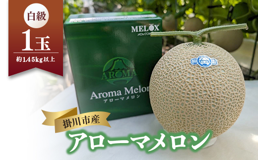 静岡暗室マスクメロン アローマ印　　　　　白級約1.45kg以上　1玉【配送不可地域：離島・北海道・沖縄県】【1502104】