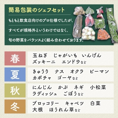 【毎月定期便】しあわせ野菜畑のシェフS セット　(訳あり規格外の有機野菜を一部使用)全12回【配送不可地域：離島・北海道・沖縄県・四国・九州】【4066012】