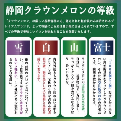 【一年中食べられる!】クラウンメロン (山等級) 2玉 静岡県産 高級 マスクメロン【配送不可地域：離島・北海道・沖縄県】【1104736】