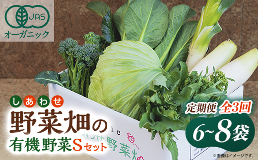 【毎月定期便】しあわせ野菜畑の有機野菜　Sセット　(安心の有機JAS認証　オーガニック野菜)全3回【配送不可地域：離島・北海道・沖縄県・四国・九州】【4066005】
