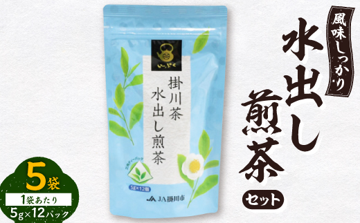 お湯でも水でもOK!水出し煎茶セット(5g×12パック)×5袋【配送不可地域：離島・沖縄県】【1670593】