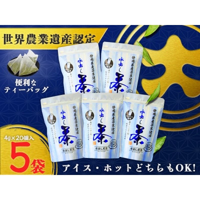 希少品種茶こみなみ「水出し煎茶ティーバッグ詰合せ」(4g×20)×5袋【配送不可地域：離島・沖縄県】【1652804】