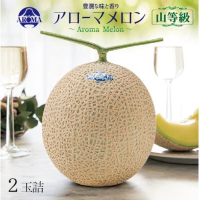 【通年出荷】アローマメロン(山等級) 2玉入【品格溢れる高級品】【配送不可地域：離島・北海道・沖縄県】【1170114】