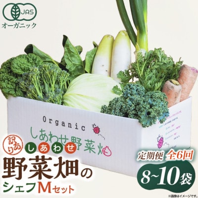 【毎月定期便】しあわせ野菜畑のシェフMセット　(訳あり規格外の有機野菜を一部使用)全6回【配送不可地域：離島・北海道・沖縄県・四国・九州】【4066016】