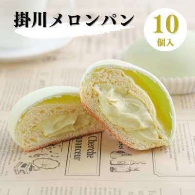 掛川メロンパン10個入り　〜メロンを堪能できる 特別なメロンパン〜【配送不可地域：離島・北海道・沖縄県・四国・九州】【1671975】
