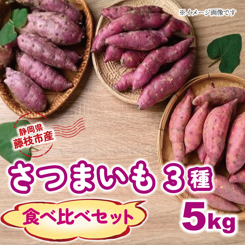 【2024年11月中旬～2025年2月末発送予定】 さつまいも 3種 食べ比べセット 5kg 紅はるか シルクスイート 安納芋 芋 期間限定 受付期間：2025年2月15日まで サツマイモ 化学肥料 農薬 不使用 焼き芋 旬 季節限定 期間限定 静岡県 藤枝市