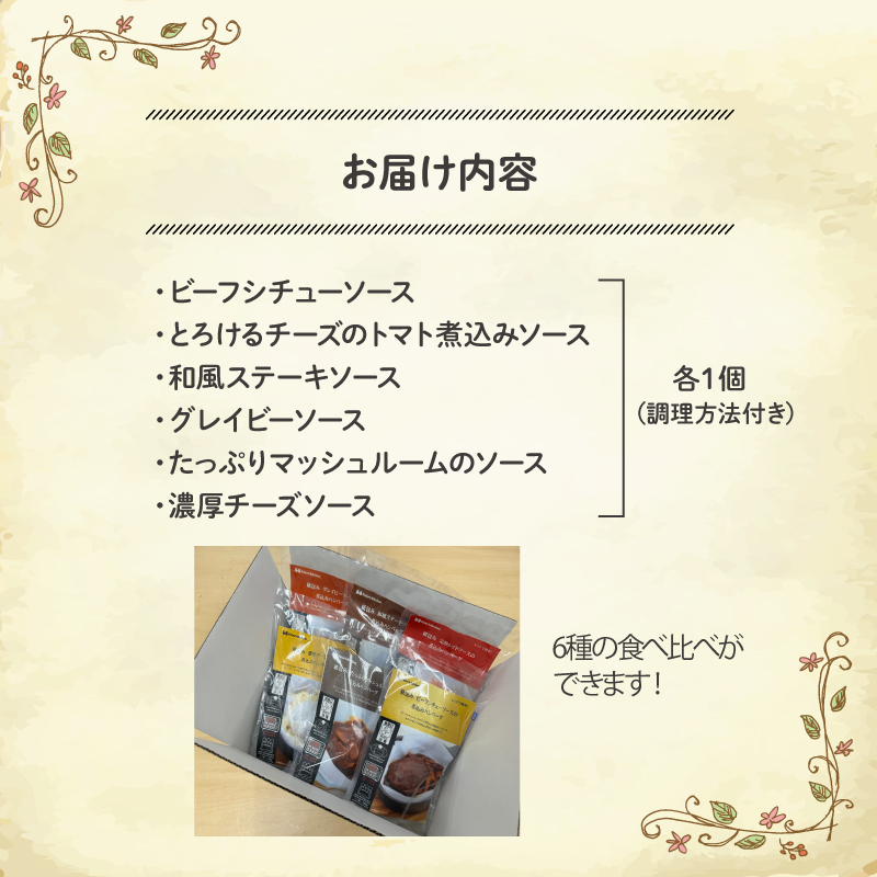 ハンバーグ 煮込み レンジで簡単 6種 食べ比べ セット 詰め合わせ ビーフシチュー 和風ステーキ 濃厚 チーズ トマト グレイビー マッシュルーム ソース 食べ比べ 肉汁 冷凍 牛肉 豚肉 合い挽き 肉 洋風 和風 ごはん 静岡県 藤枝市 人気