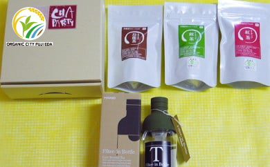 お茶 ティー バッグ 詰合せ 3種 × 各1袋 フィルターインボトル 付き 紅茶 日本茶 パック 飲料 烏龍茶 ウーロン茶