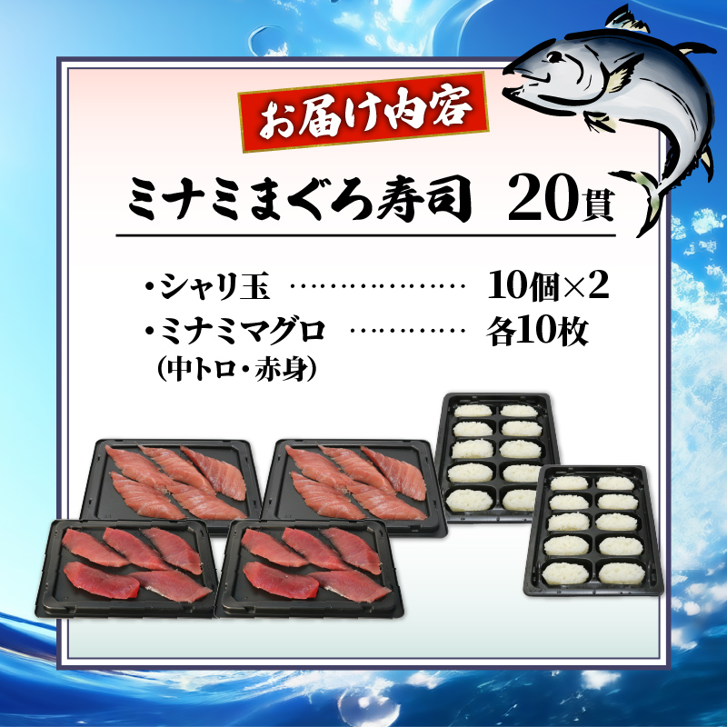 寿司 マグロ ミナミ まぐろ 握り 20 貫 セット 中トロ 赤身 南鮪 南まぐろ ミナミマグロ すし 加納商店 静岡県 藤枝市