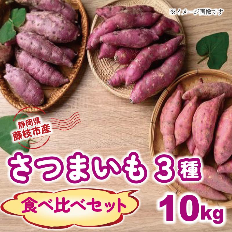 【2024年11月中旬～2025年2月末発送予定】 さつまいも 3種 食べ比べセット 10kg 紅はるか シルクスイート 安納芋 芋 期間限定 受付期間：2025年2月15日まで サツマイモ 化学肥料 農薬 不使用 焼き芋 旬 季節限定 期間限定 静岡県 藤枝市