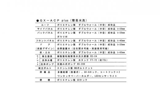 日野興業 仮設トイレ GX-ACP plus 簡易水洗式 樹脂製 和式便器