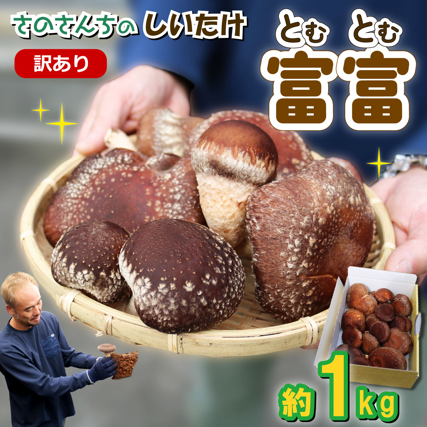 訳あり 生 しいたけ 富富（とむとむ）約1kg さのさんち 椎茸 シイタケ 肉厚 ジューシー きのこ 静岡県 藤枝市 人気 野菜 旬 安心 安全 JGAP認証農場